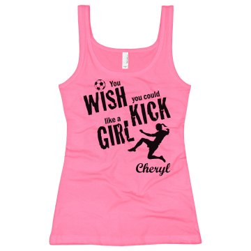 Soccer Chick Junior Fit Bella Sheer Longer Length Rib Racerback Tank Top