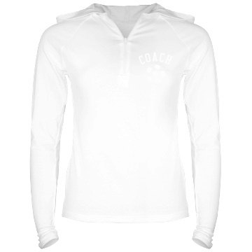 Soccer Coach Hoodie Junior Fit Bella Long Sleeve 1/2 Zip Hooded Pullover Tee