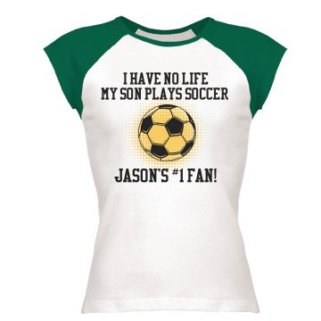 No Life Soccer Mom Junior Fit Bella 1x1 Rib Ringer Tee