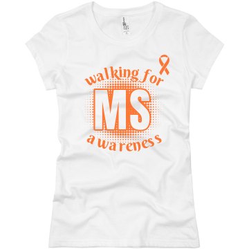 Walking For MS Junior Fit Basic Bella Favorite Tee