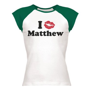 I Kiss Matthew Junior Fit Bella 1x1 Rib Ringer Tee