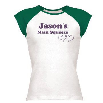 Jason's Main Squeeze Junior Fit Bella 1x1 Rib Ringer Tee