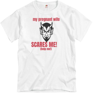 Pregnant Wife Scares Me Unisex Basic Gildan Heavy Cotton Crew Neck Tee