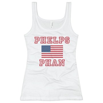 Phelps Phan Flag Design Junior Fit Basic Bella 2x1 Rib Tank Top
