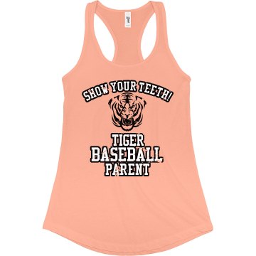 Baseball Mom Distressed Junior Fit Bella Sheer Longer Length Rib Racerback Tank Top