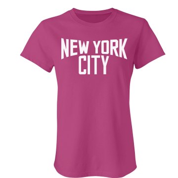 New York Logo Jersey Junior Fit American Apparel Fine Jersey Tee