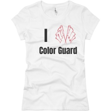 I Love Color Guard Junior Fit Basic Bella Favorite Tee