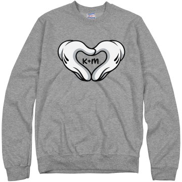 Love Hands Boy Unisex Hanes Crew Neck Sweatshirt