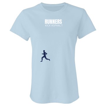 Runners Kick Asphalt Junior Fit Bella Crewneck Jersey Tee