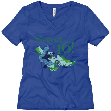 Sweet 16 Misses Relaxed Fit Anvil V-Neck Tee