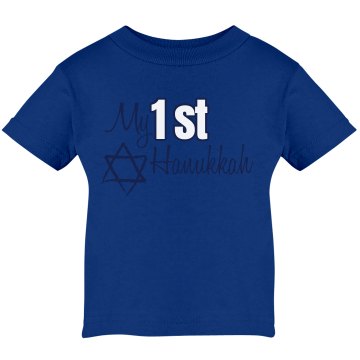 1st Hanukkah Tee Infant Rabbit Skins Lap Shoulder Tee