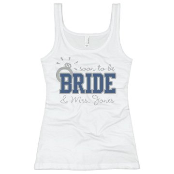 Soon to Be Bride Junior Fit Basic Bella 2x1 Rib Tank Top