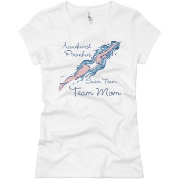 Annehurst Swim Team Mom Junior Fit Basic Bella Favorite Tee