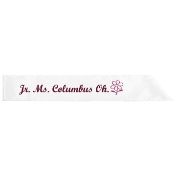 Jr. Ms. Columbus Adult Satin Party Sash