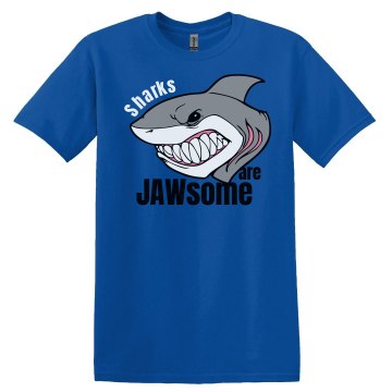 Sharks Are JAWsome Unisex Gildan Heavy Cotton Crew Neck Tee