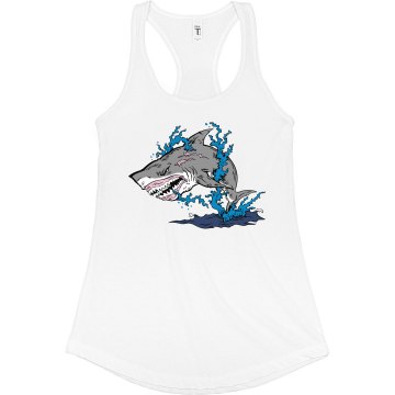 Leaping Shark Junior Fit Bella Sheer Longer Length Rib Racerback Tank Top