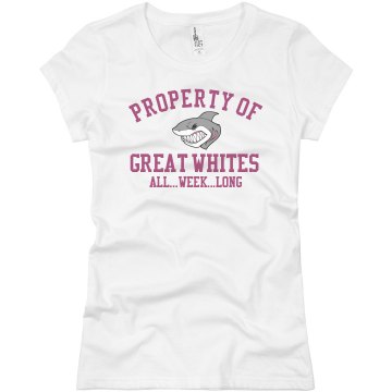 Property of Great Whites Junior Fit Basic Bella Favorite Tee