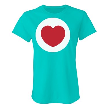 Care Heart Bear Costume Junior Fit Bella Sheer Longer Length Rib Tee