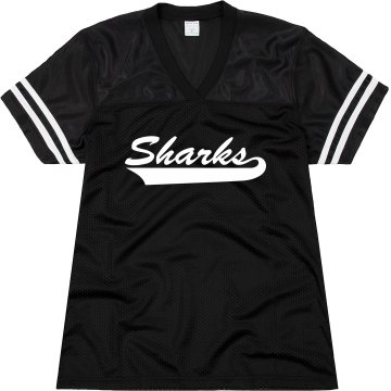 Go Sharks Team Jersey Junior Fit Soffe Mesh Football Jersey