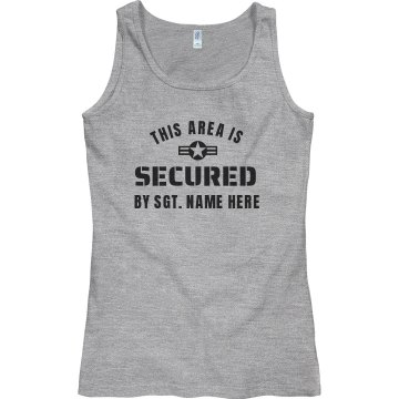 Secured by Sgt. Thomas Junior Fit Bella Sheer Longer Length Rib Racerback Tank Top