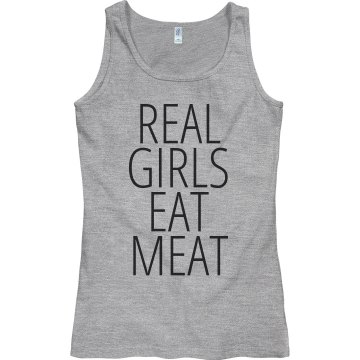 Real Girls Eat Meat Junior Fit Bella Sheer Longer Length Rib Tank Top