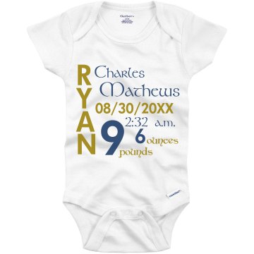 Baby Info Onesie Infant Gerber Onesies
