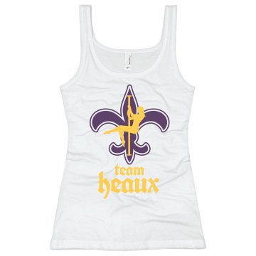 Mardi Gras Team Heaux Junior Fit Bella Sheer Longer Length Rib Tank Top