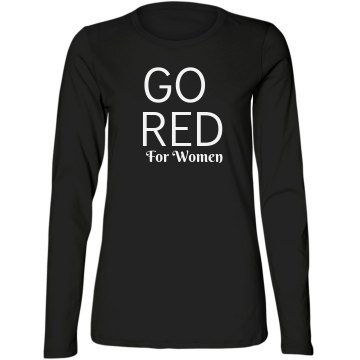 Go Red Heart Disease Misses Relaxed Fit Bella Missy Long Sleeve Tee