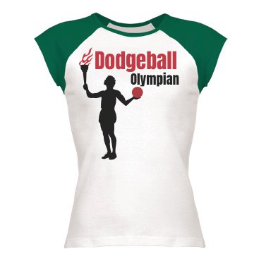 Dodgeball Olympian Junior Fit Bella 1x1 Rib Ringer Tee