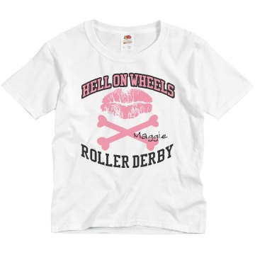 Hell On Wheels Derby Youth Basic Gildan Ultra Cotton Crew Neck Tee
