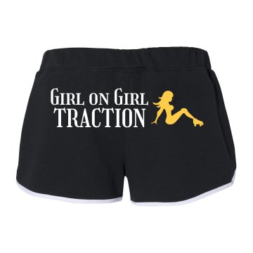 Roller Derby Girl on Girl Junior Fit Soffe Cheer Shorts