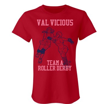 Vicious Roller Derby Junior Fit Bella Sheer Longer Length Rib Tee