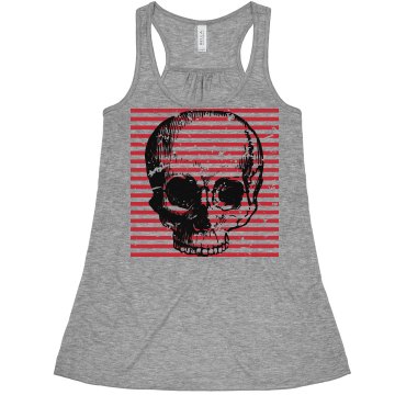Skull Stripe Crop Top Misses Bella Flowy Boxy Lightweight Crop Tank