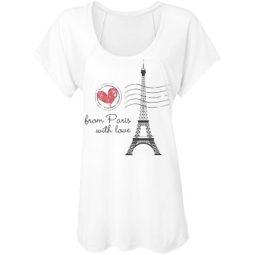 Love From Paris Misses Bella Flowy Lightweight Raglan Tee