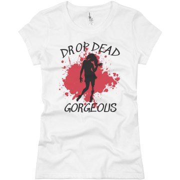 Drop Dead Zombie Junior Fit Basic Bella Favorite Tee