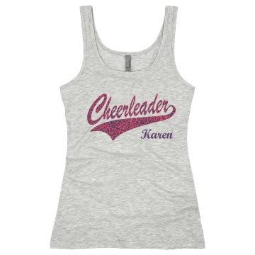 Cheerleader Leapard Logo Junior Fit Soffe 2x1 Rib Tank Top