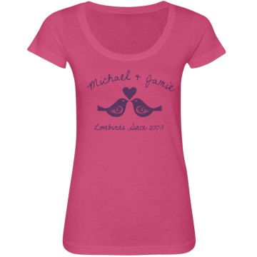 Lovebirds Junior Fit Bella Sheer Longer Length Rib V-Neck Tee 