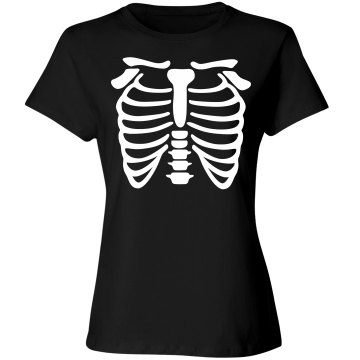 Baby in a Binder Junior Fit Bella Sheer Longer Length Rib V-Neck Tee 