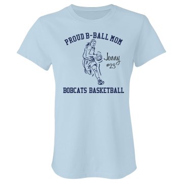 Basketball Mom Pride Junior Fit Bella Crewneck Jersey Tee