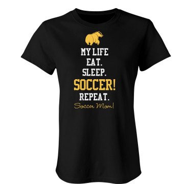 Eat. Sleep. Soccer. Junior Fit Bella Crewneck Jersey Tee