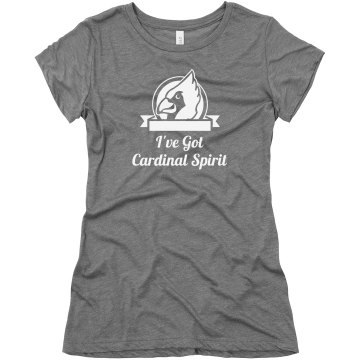 Cardinal Spirit Tee Junior Fit Bella Crewneck Jersey Tee