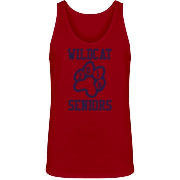 Senior Grad School Mascot Junior Fit Bella 1x1 Rib Ringer Tee