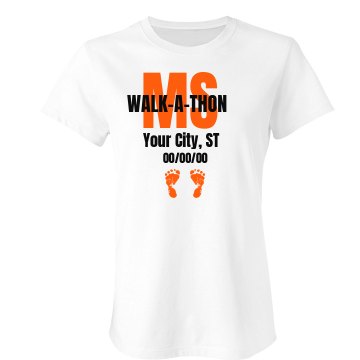 MS Walk Tee Junior Fit Bella Crewneck Jersey Tee