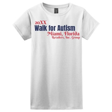 Walk For Autism Misses Relaxed Fit Gildan Ultra Cotton Tee