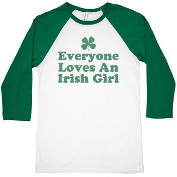 Irish Girl Junior Fit Bella 1x1 Rib Ringer Tee