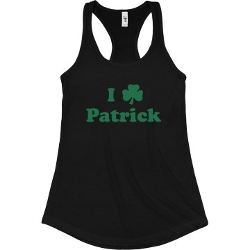 I Love Patrick Junior Fit Bella Sheer Longer Length Rib Racerback Tank Top