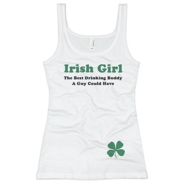 Irish Drinking Buddy Junior Fit Bella Sheer Longer Length Rib Tank Top