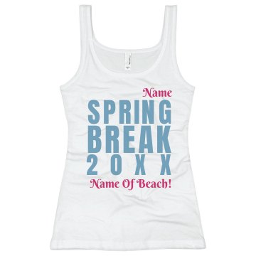 Bright Spring Break Tank Junior Fit Bella Sheer Longer Length Rib Tank Top