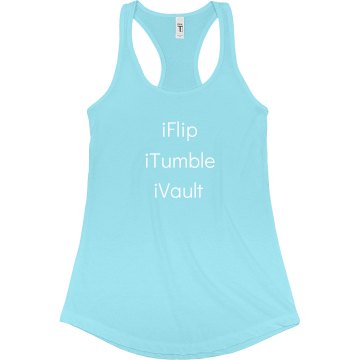iFlip Tank Tops Junior Fit Bella Sheer Longer Length Rib Racerback Tank Top