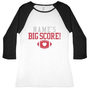 Big Score in Football Junior Fit Bella Slit V-Neck Tee